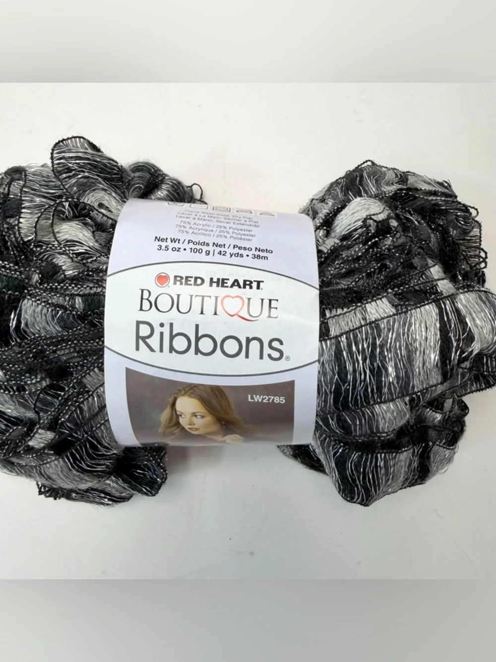 Red Heart Ruffle Ribbon Yarn Lot 5 Skeins Scarf Crochet Knit DIY